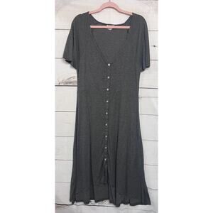 Mia Joy Grey Midi Dress Short Sleeves Size XL